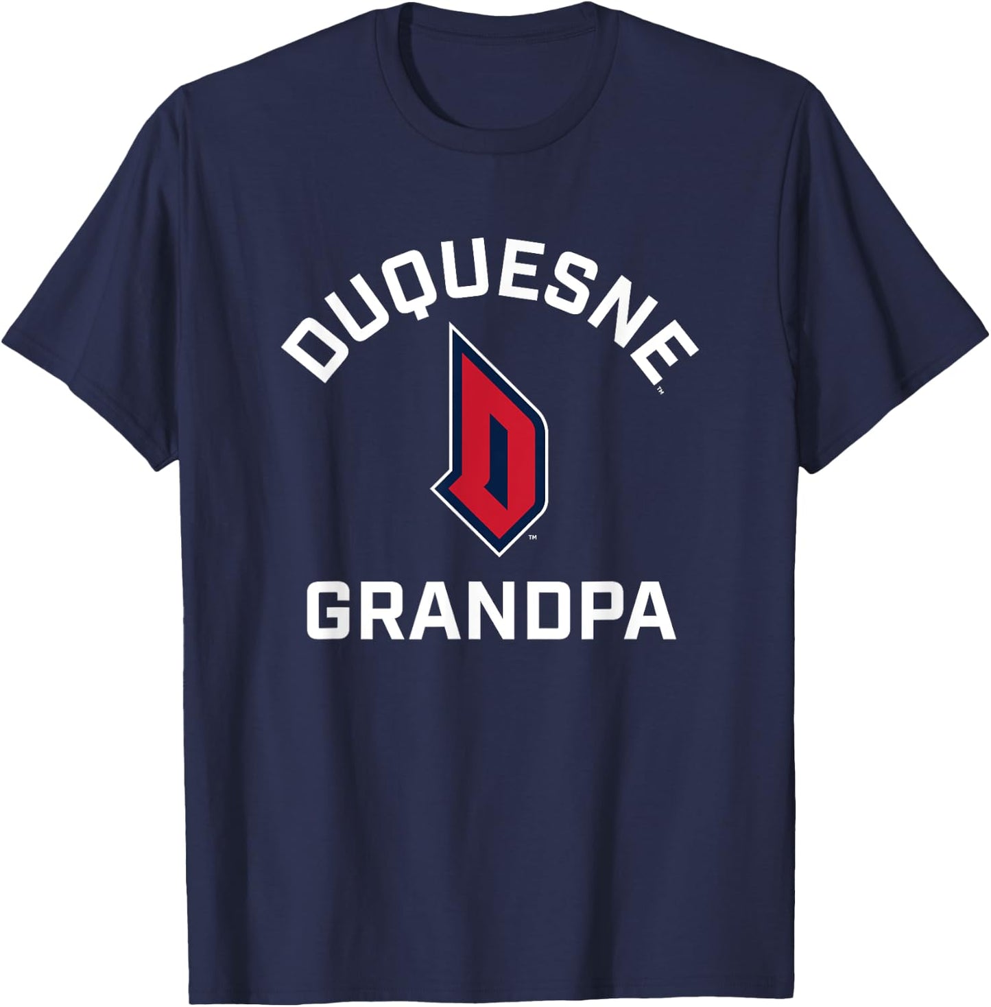 Duquesne University Dukes Arched Grandpa T-Shirt - T-Shirt | Navy