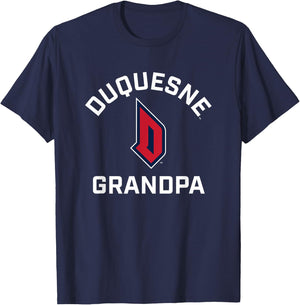 Duquesne University Dukes Arched Grandpa T-Shirt - T-Shirt | Navy