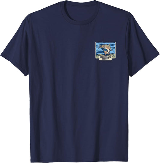 Saddleback Fishing for Trout Logo Lightweight Graphic T-Shirt - T-Shirt | Navy