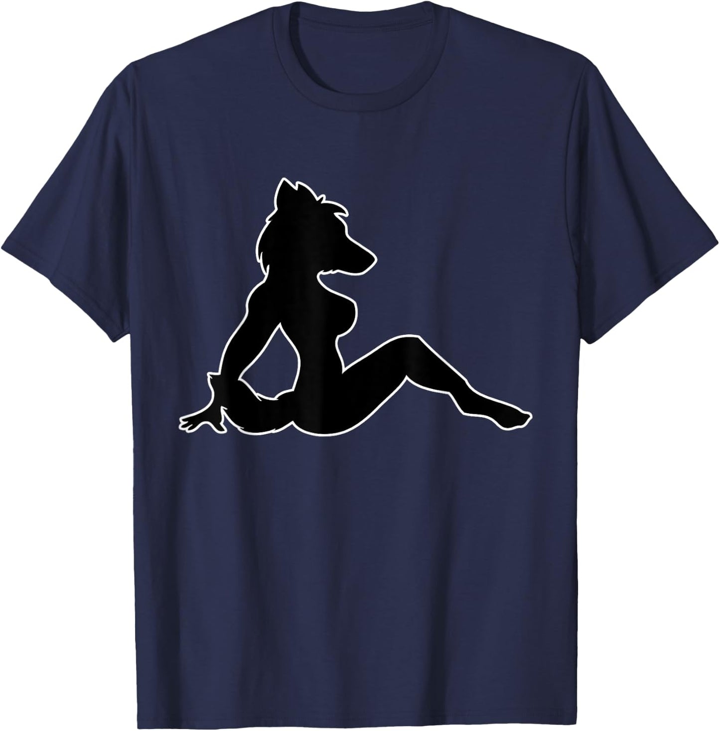 Wolf Lady Furry Furries Tail Ears Cosplay Shirt T-Shirt - T-Shirt | Navy