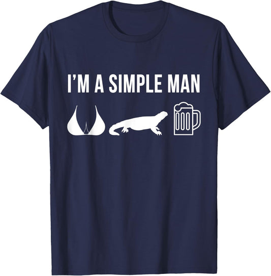 Funny Pet Uromastyx Lizard Reptile Zoo Simple Man T-Shirt - T-Shirt | Navy