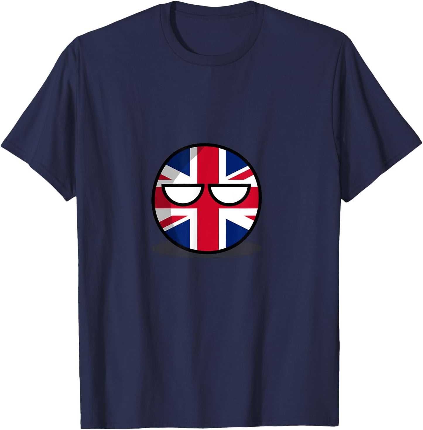United Kingdom Countryball, British Flag Tired Eyes T-Shirt - T-Shirt | Navy