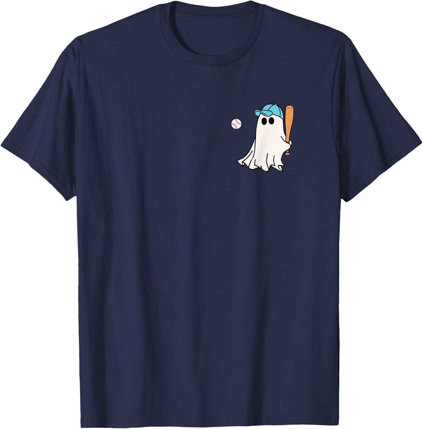 Baseball Halloween Baseball Ghost T-Shirt - T-Shirt | Navy