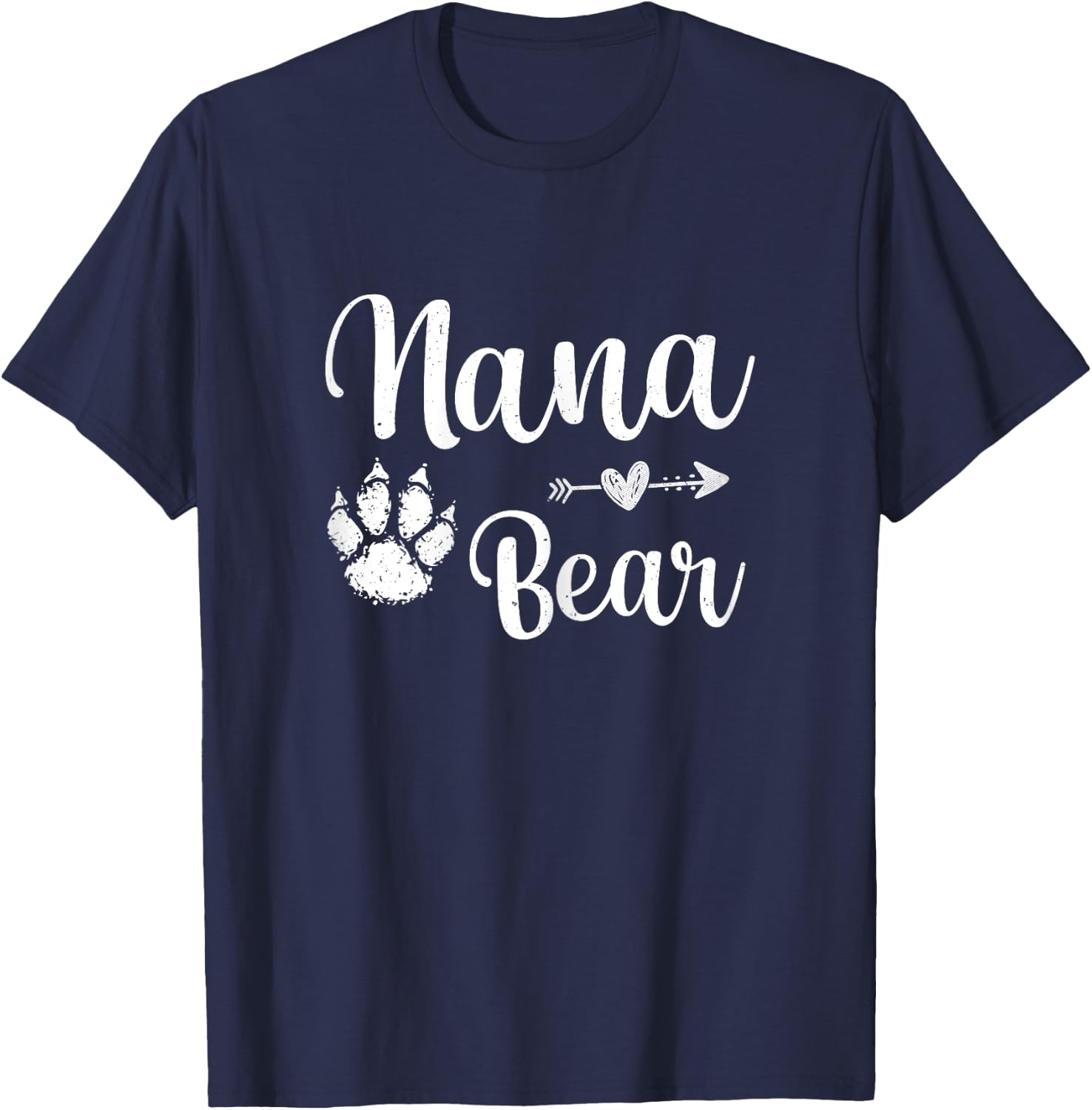 Cute Nana Bear Happy Mothers Day Nana Bear Paw Print Women T-Shirt - T-Shirt | Navy