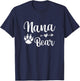 Cute Nana Bear Happy Mothers Day Nana Bear Paw Print Women T-Shirt - T-Shirt | Navy