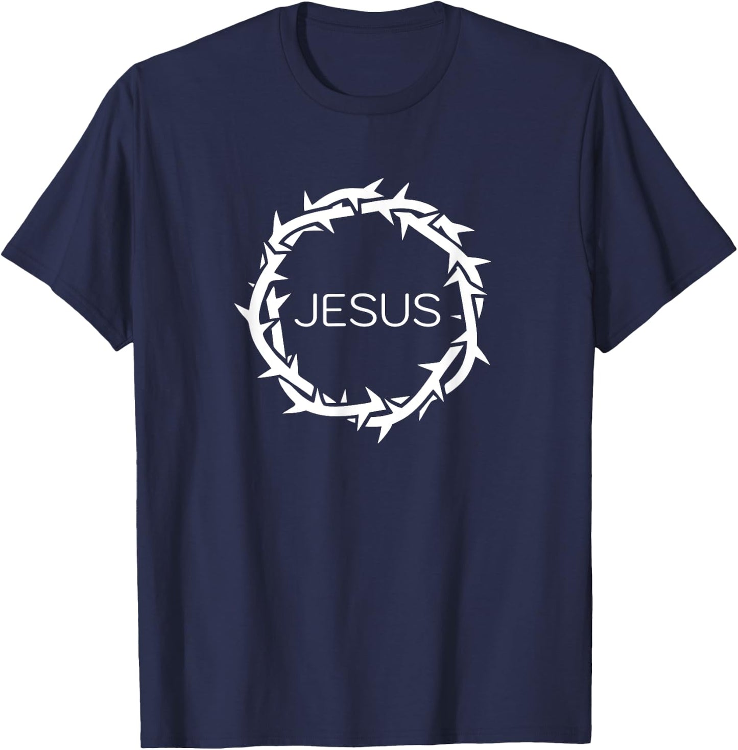 Jesus. Crown of Thorns of Christ. Christian Devotion T-Shirt - T-Shirt | Navy