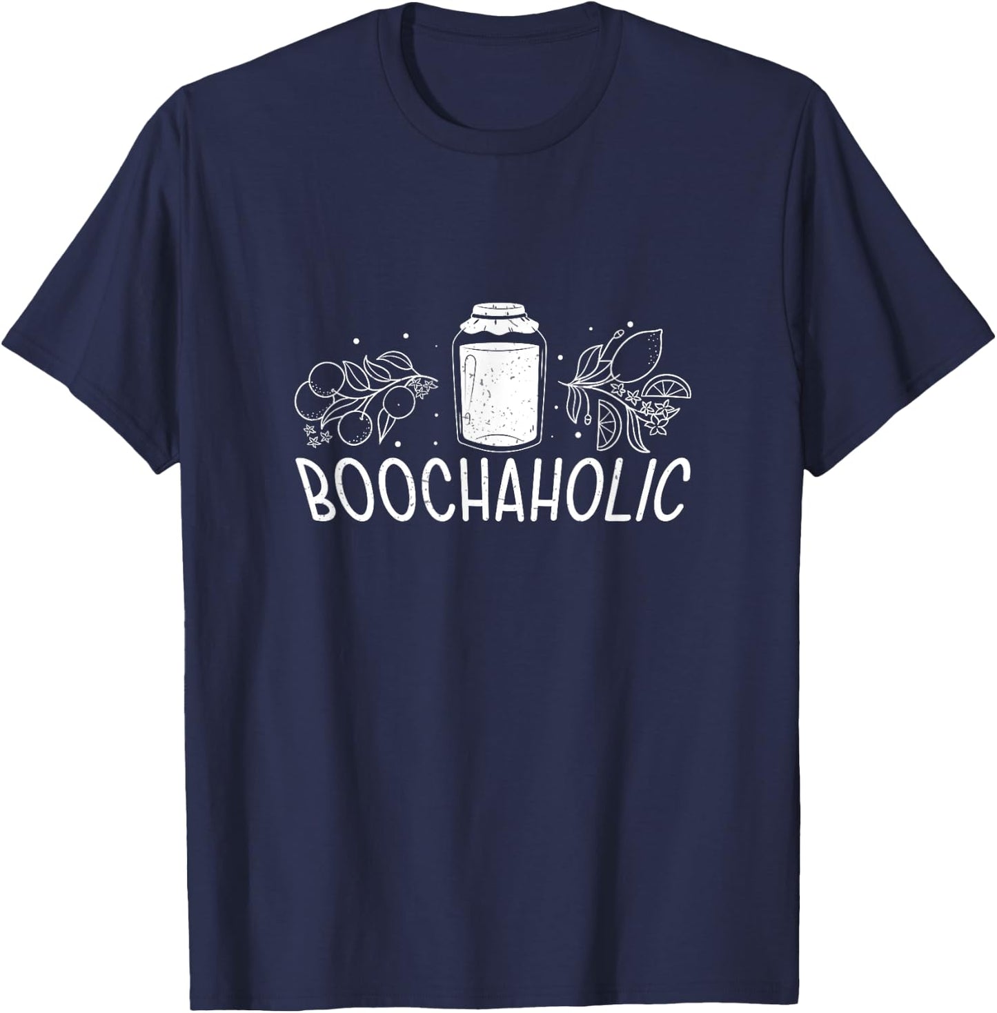 Boochaholic Fermented Booch Drink Fans Funny Kombucha Brewer T-Shirt - T-Shirt | Navy