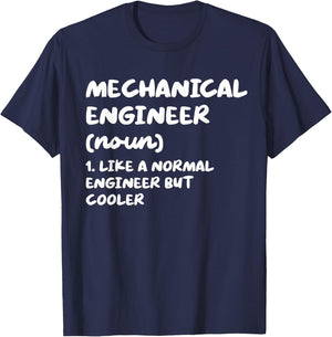 Mechanical Engineer Funny Typography Gifts -Adults Black Small Funny Engineer Definition T-Shirt - T-Shirt | Navy