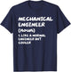 Mechanical Engineer Funny Typography Gifts -Adults Black Small Funny Engineer Definition T-Shirt - T-Shirt | Navy