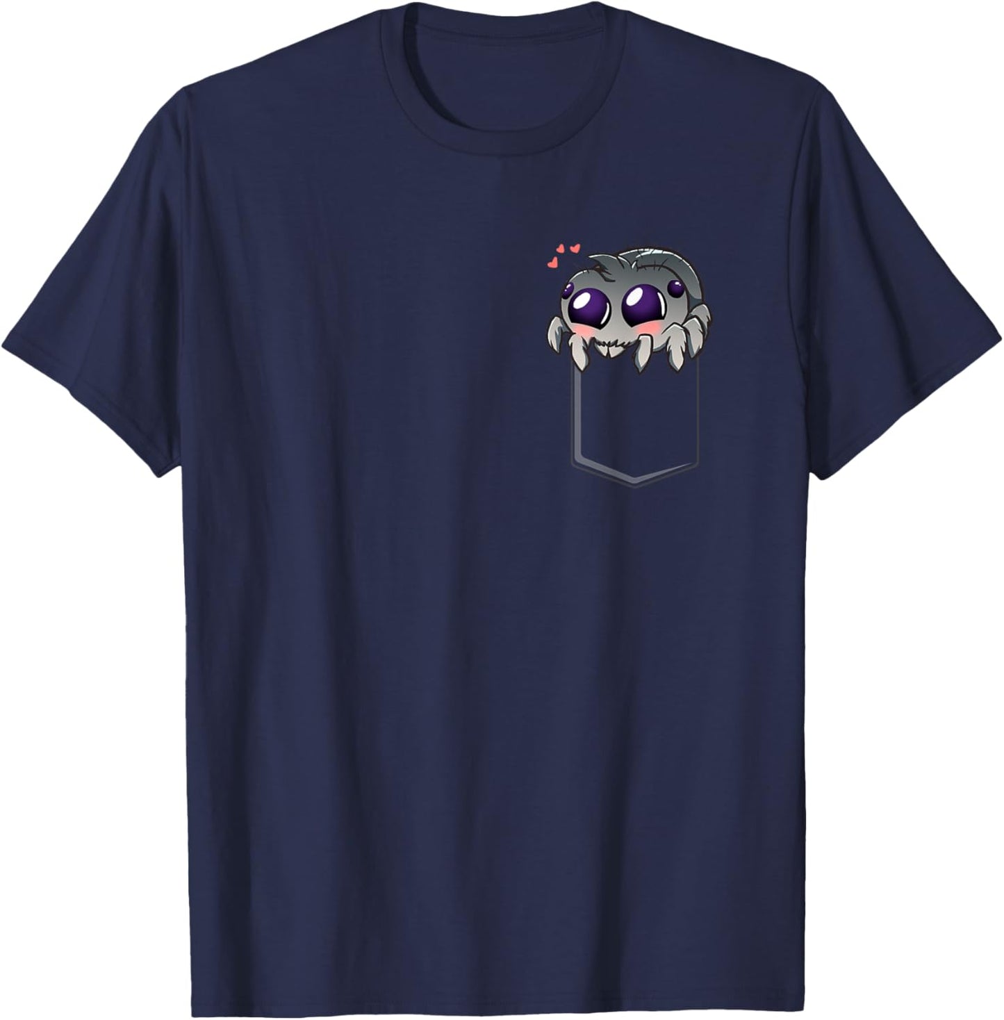 Jumping Spider Arachnid Pet Spooder Kawaii Jumping Spider T-Shirt - T-Shirt | Navy