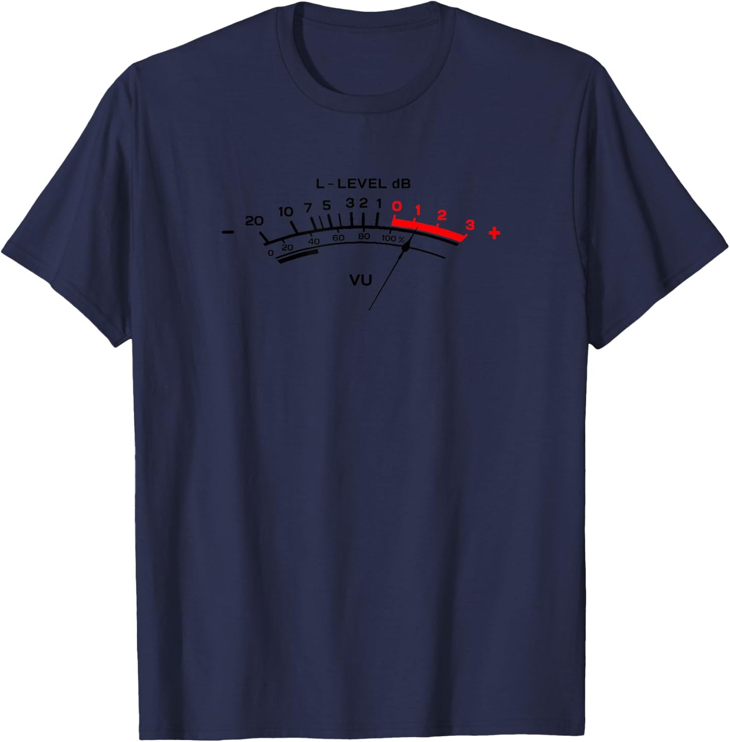 Retro VU Meter Vintage Hi-Fi Audio Stereo Music Sound T-Shirt - T-Shirt | Navy