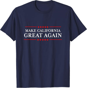 Trump 2020 Shirts Ltd - Make California Great Again - I Hate Liberals - Adult Conservative Fun Blue Short Sleeve Classic Fit - Small T-Shirt - T-Shirt | Navy