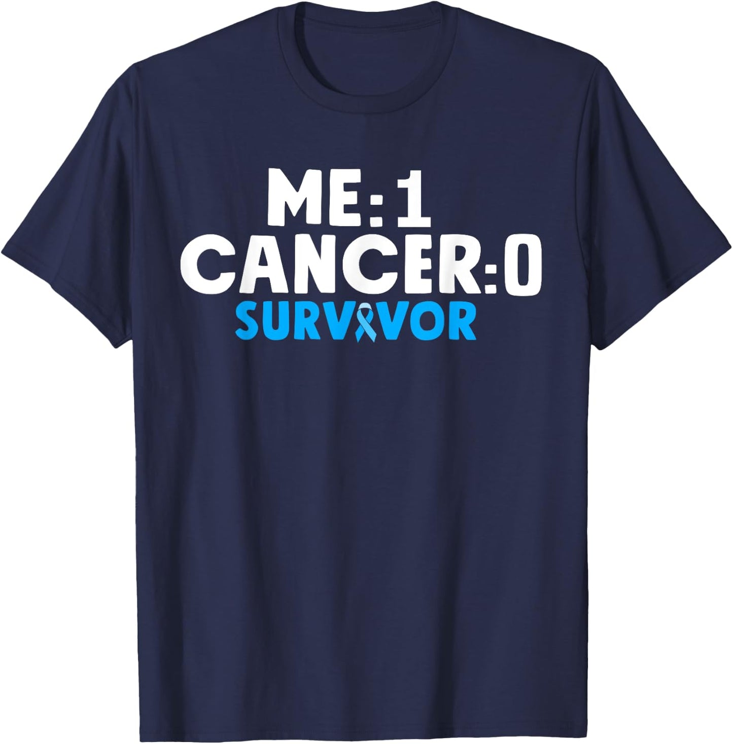 Prostate Cancer Survivor Awareness Blue Ribbon T-Shirt - T-Shirt | Navy