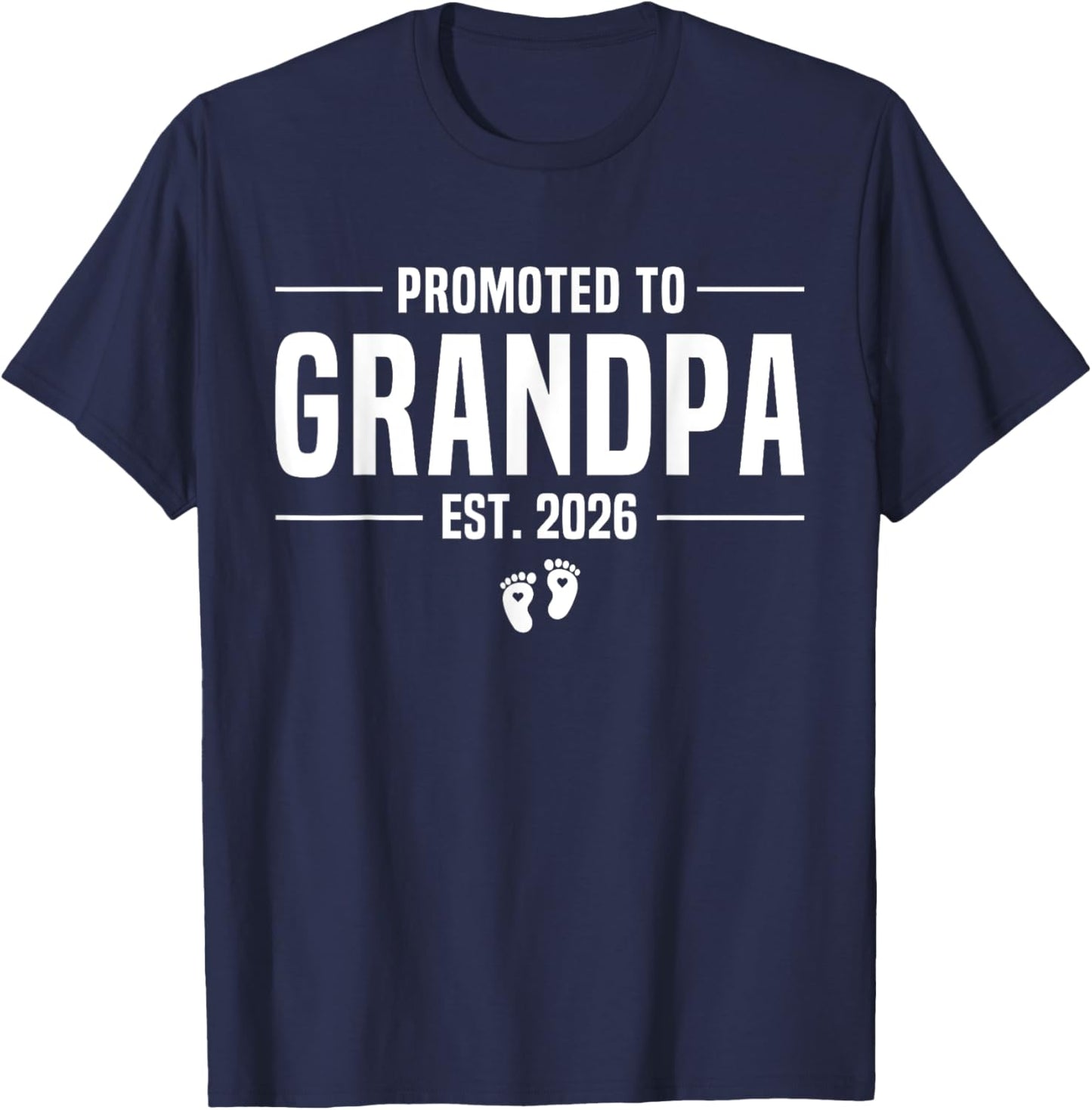 Promoted To Grandpa 2026 Grandpa est 2026 Soon To Be Grandpa T-Shirt - T-Shirt | Navy
