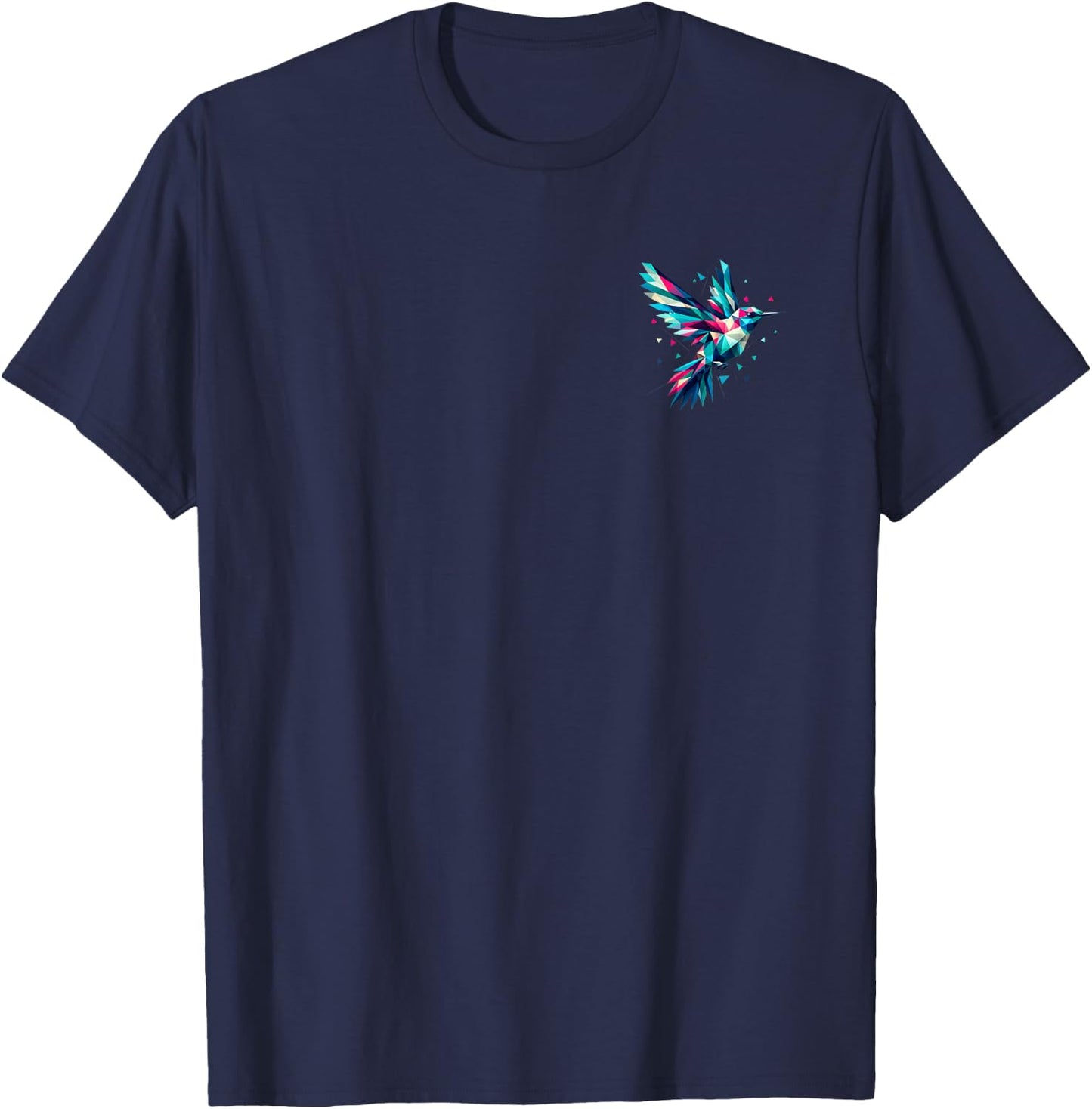Hummingbird in pocket - Watercolor hummingbird design T-Shirt - T-Shirt | Navy