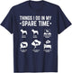 French Bulldog Things I Do In My Spare Time Frenchie Men Women T-Shirt - T-Shirt | Navy