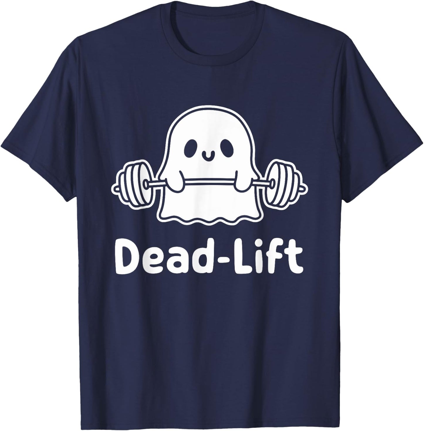 Dead Lift Funny Ghost Gymer Halloween Weight Lifting Workout T-Shirt - T-Shirt | Navy