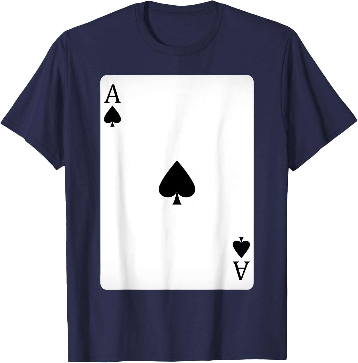 Ace of Spades Playing Cards Shirt Easy Halloween Costume T-Shirt - T-Shirt | Navy