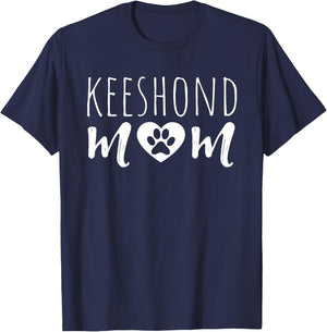 Keeshond Mom Dog Mother Keeshond Owner Keeshond Mama Sister Women Kids T-Shirt - T-Shirt | Navy