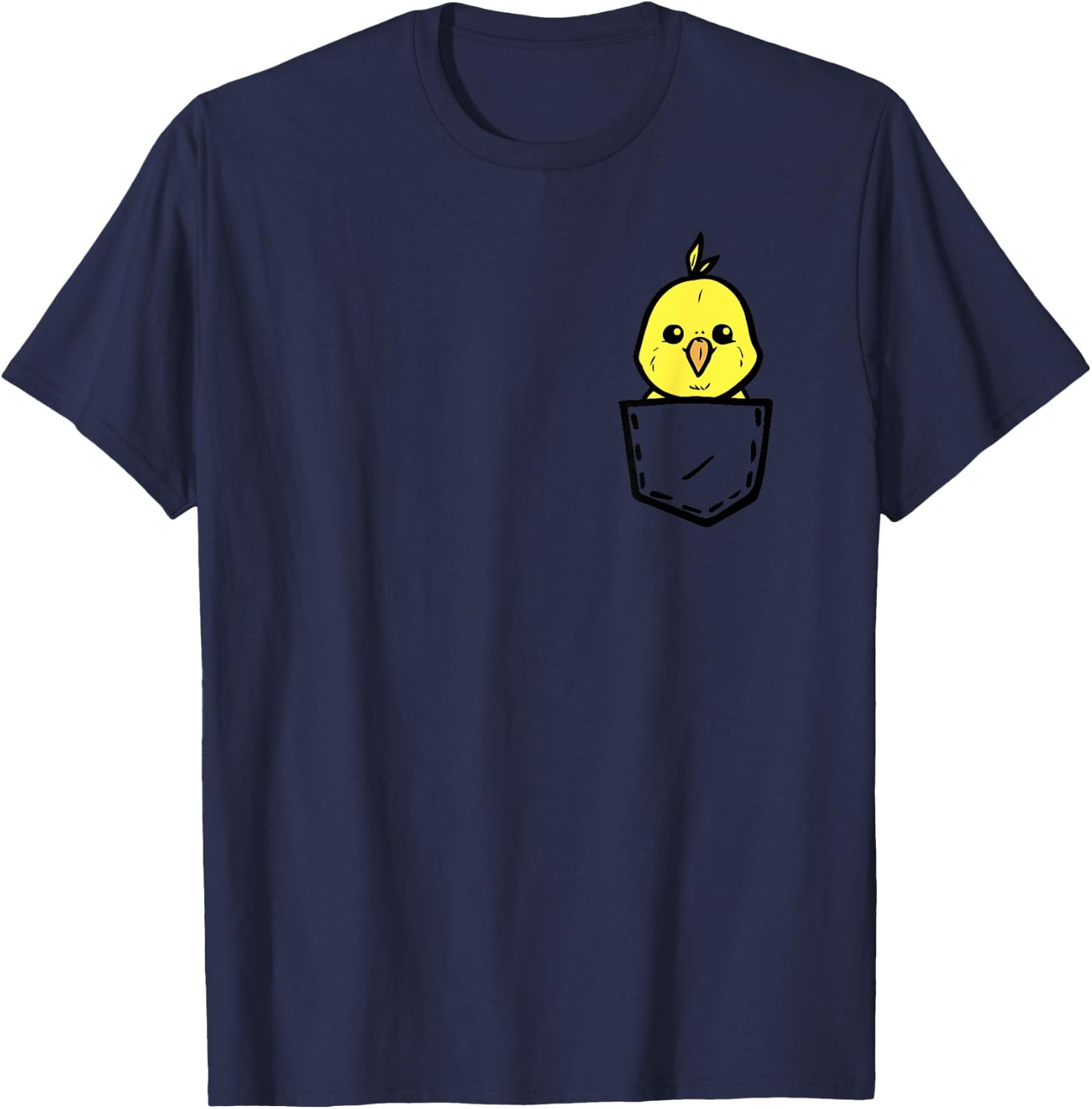 Baby Chick In Pocket Cute Chicken Easter T-Shirt - T-Shirt | Navy
