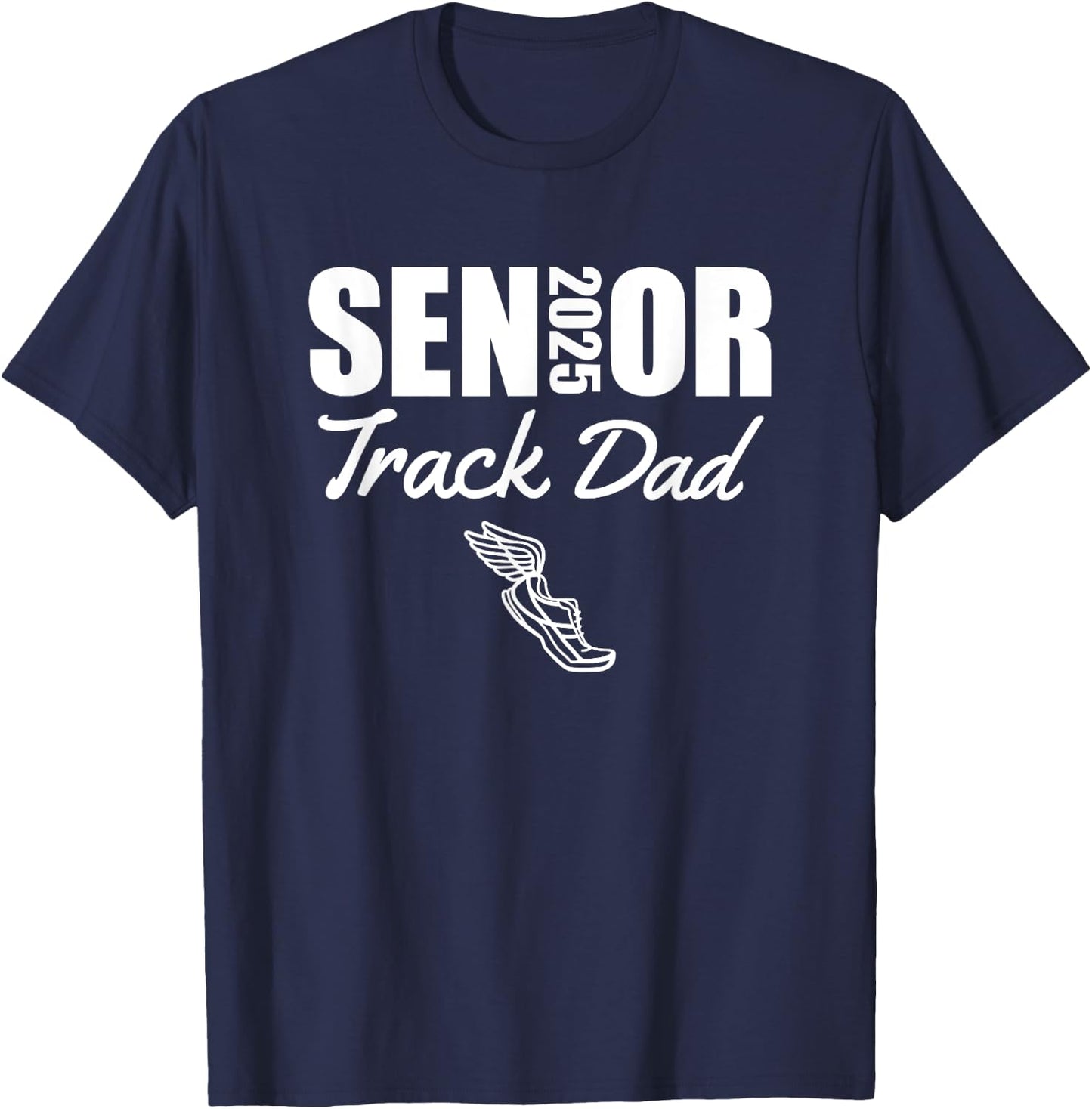 2025 Senior Track Dad Class of 2025 Parent Run Jump Throw T-Shirt - T-Shirt | Navy