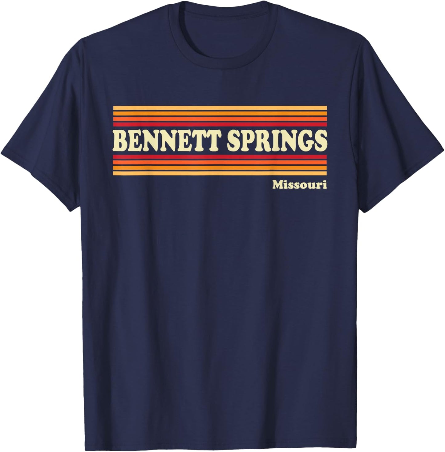 Vintage 1980s Graphic Style Bennett Springs, Missouri T-Shirt - T-Shirt | Navy