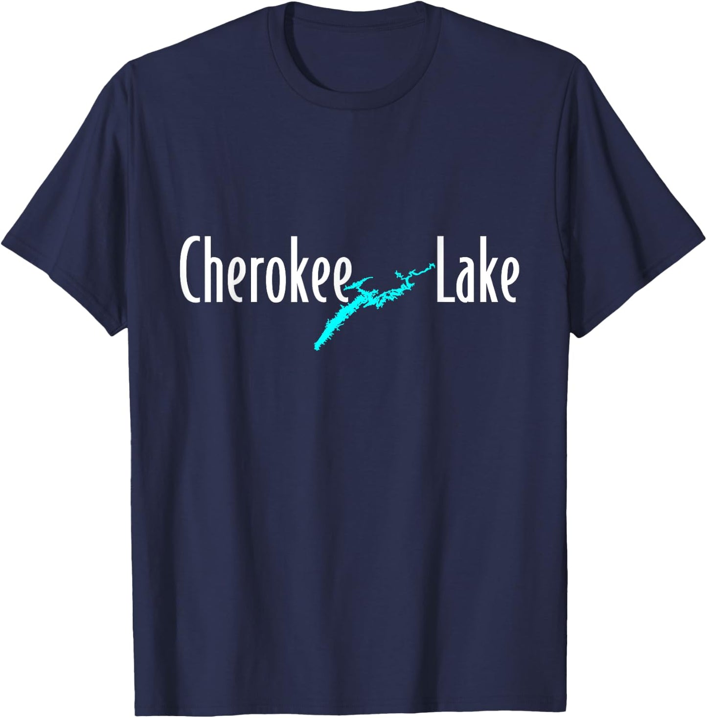 Minimalist Cherokee Lake - Tennessee T-Shirt - T-Shirt | Navy