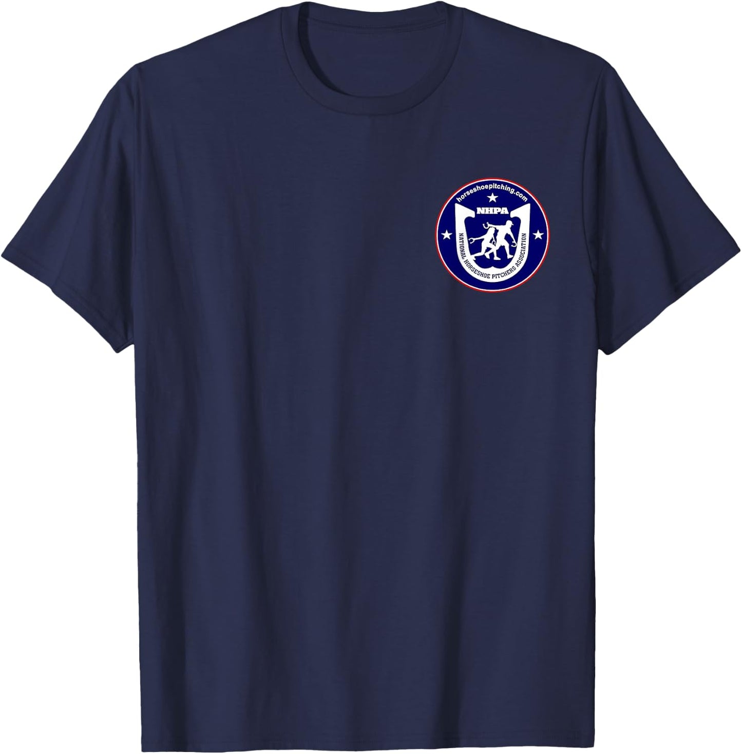 National Horseshoe Pitchers Association NHPA Logo on Front T-Shirt - T-Shirt | Navy