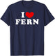 I Love Fern, I Heart Fern T-Shirt - T-Shirt | Navy