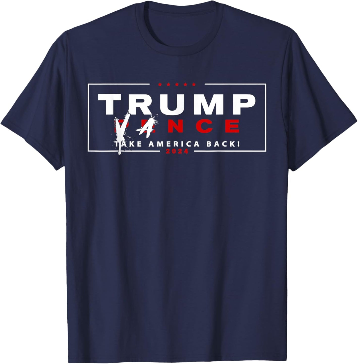 Trump Vance 2024 Vice President Pence Name Crossed Out Funny T-Shirt - T-Shirt | Navy