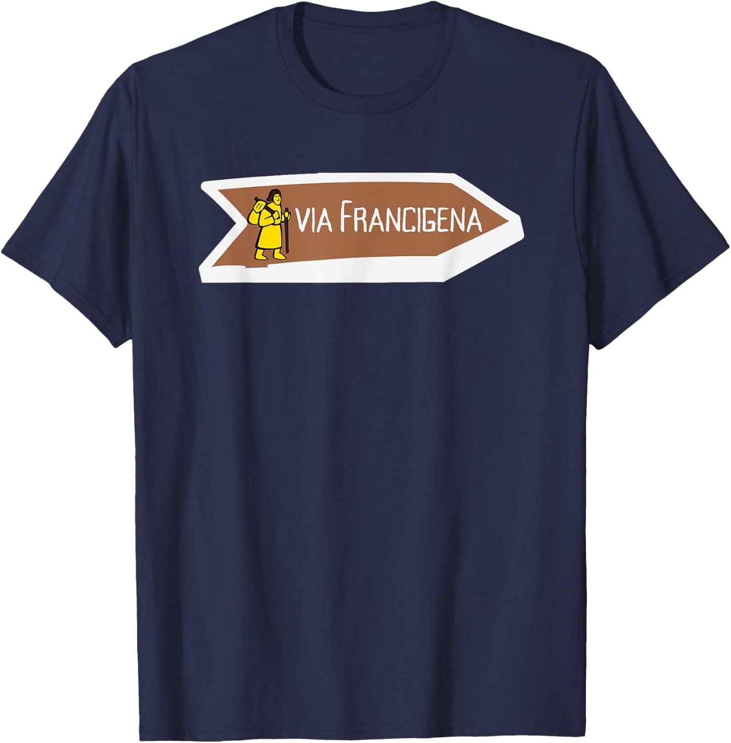 Via-Francigena Pilgrim Keepsake T-Shirt - T-Shirt | Navy