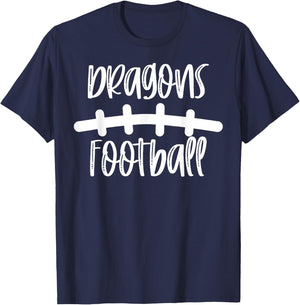 Dragons Football School Spirit Team Mascot Game Night T-Shirt - T-Shirt | Navy