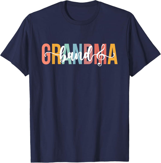 Marching Band Grandma Boho Marching Band Grandmother T-Shirt - T-Shirt | Navy