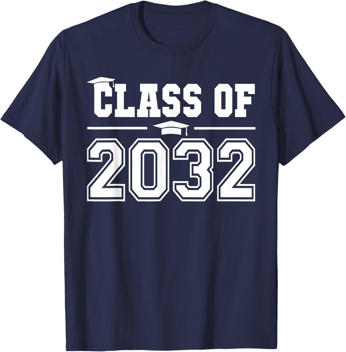Class of 2032 Grow With Me First Day of School Graduation T-Shirt - T-Shirt | Navy
