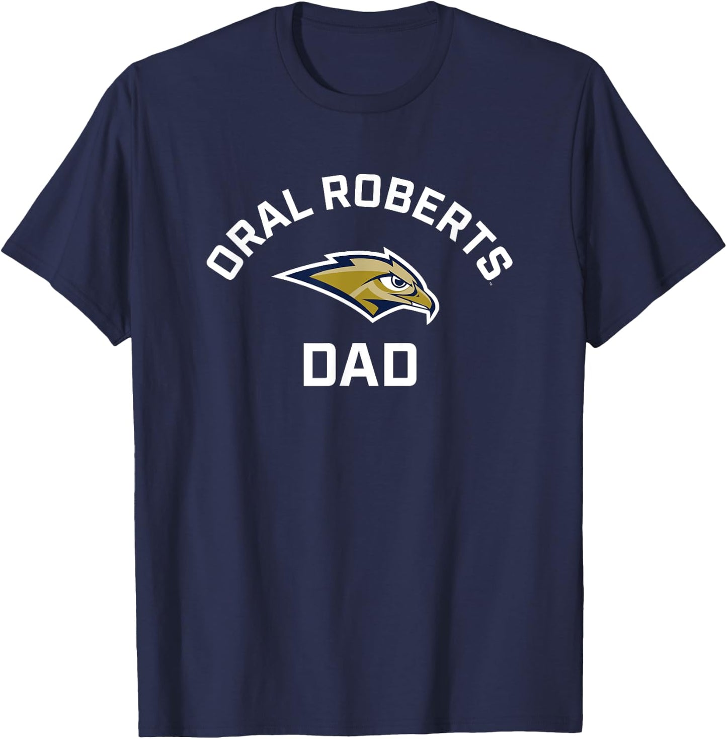 Oral Roberts University ORU Golden Eagles Arched Dad T-Shirt - T-Shirt | Navy