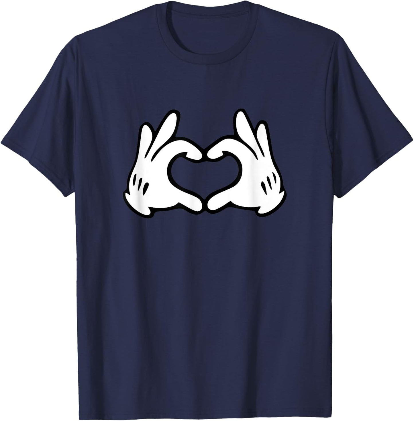 Heart Cartoon Hands Form A Heart T-Shirt - T-Shirt | Navy