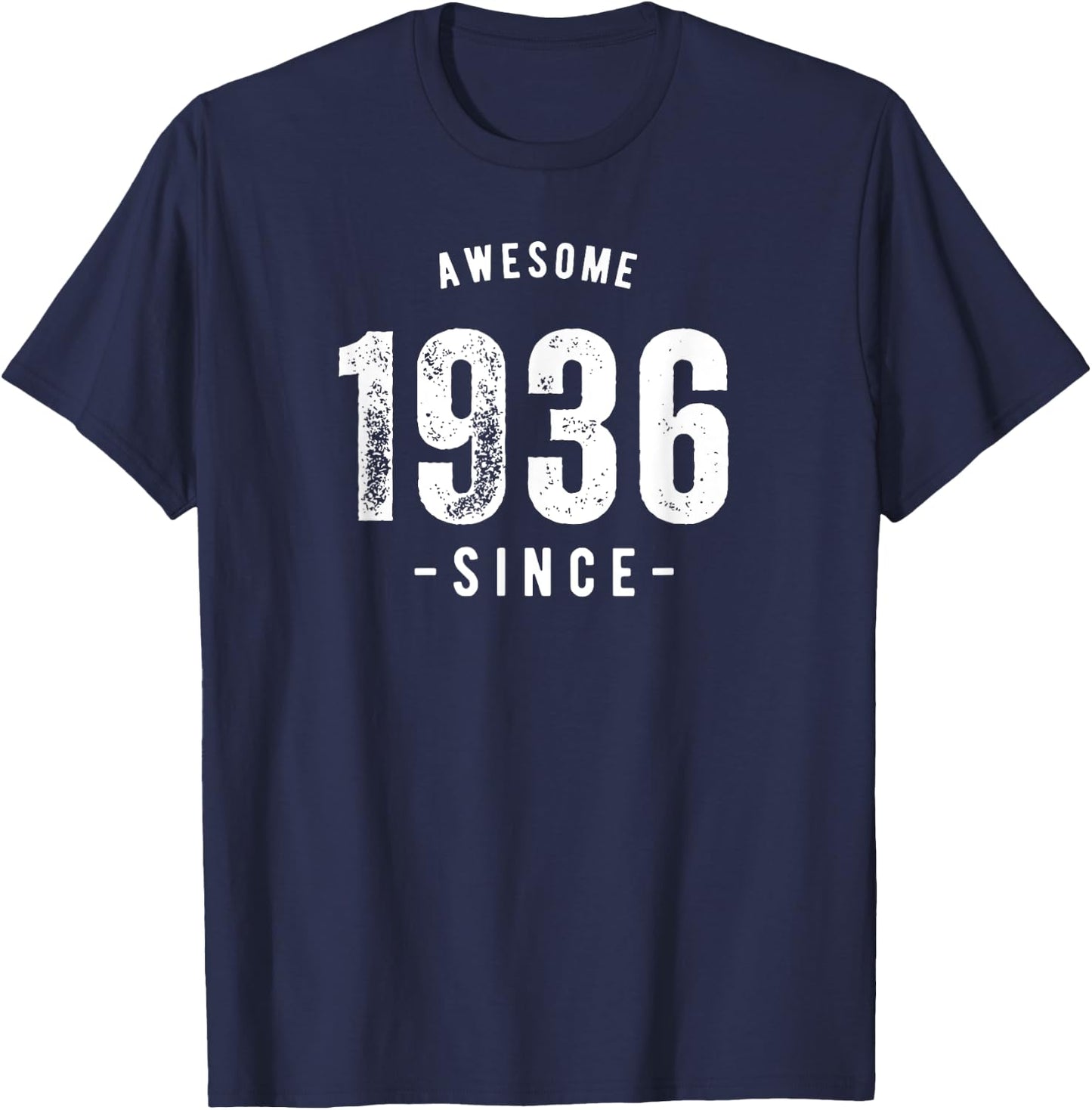 Awesome Since 1936, Born In 1936 Vintage Retro Birthday T-Shirt - T-Shirt | Navy