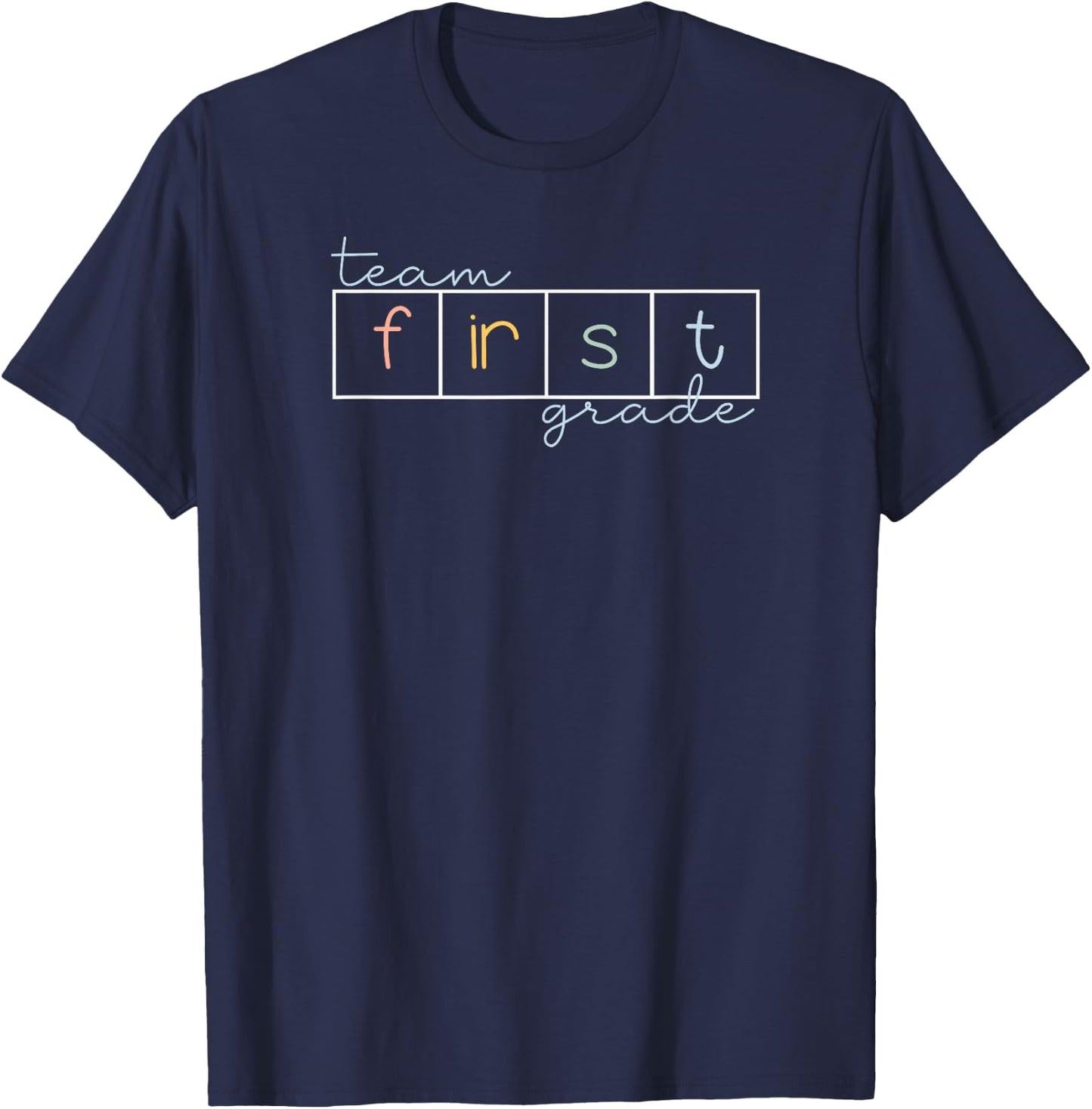 Team First Grade Elkonin Box Science of Reading T-Shirt - T-Shirt | Navy