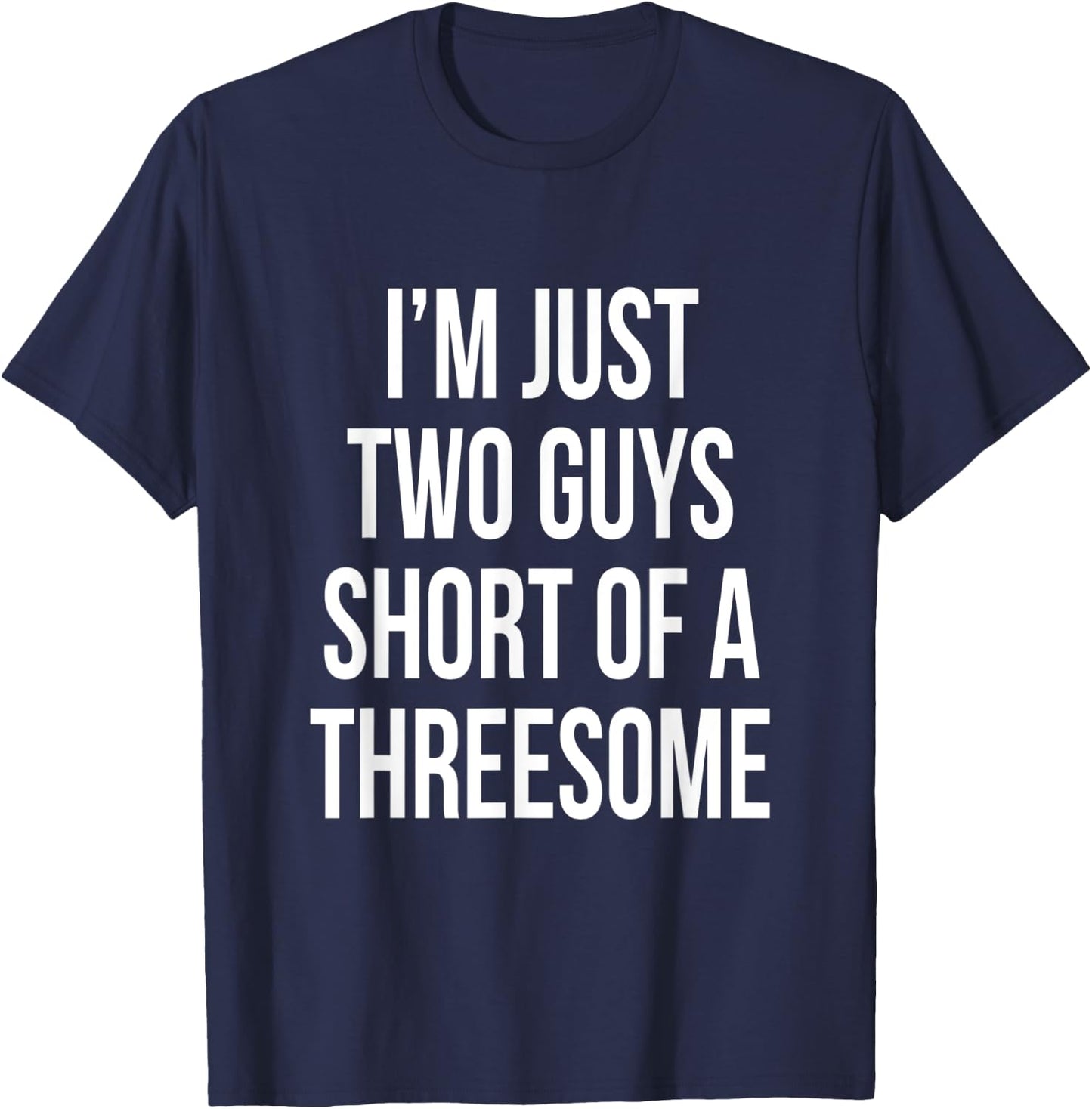 Threesome 3some Guys Girls Men Women Flirt Pride Funny Gag T-Shirt - T-Shirt | Navy