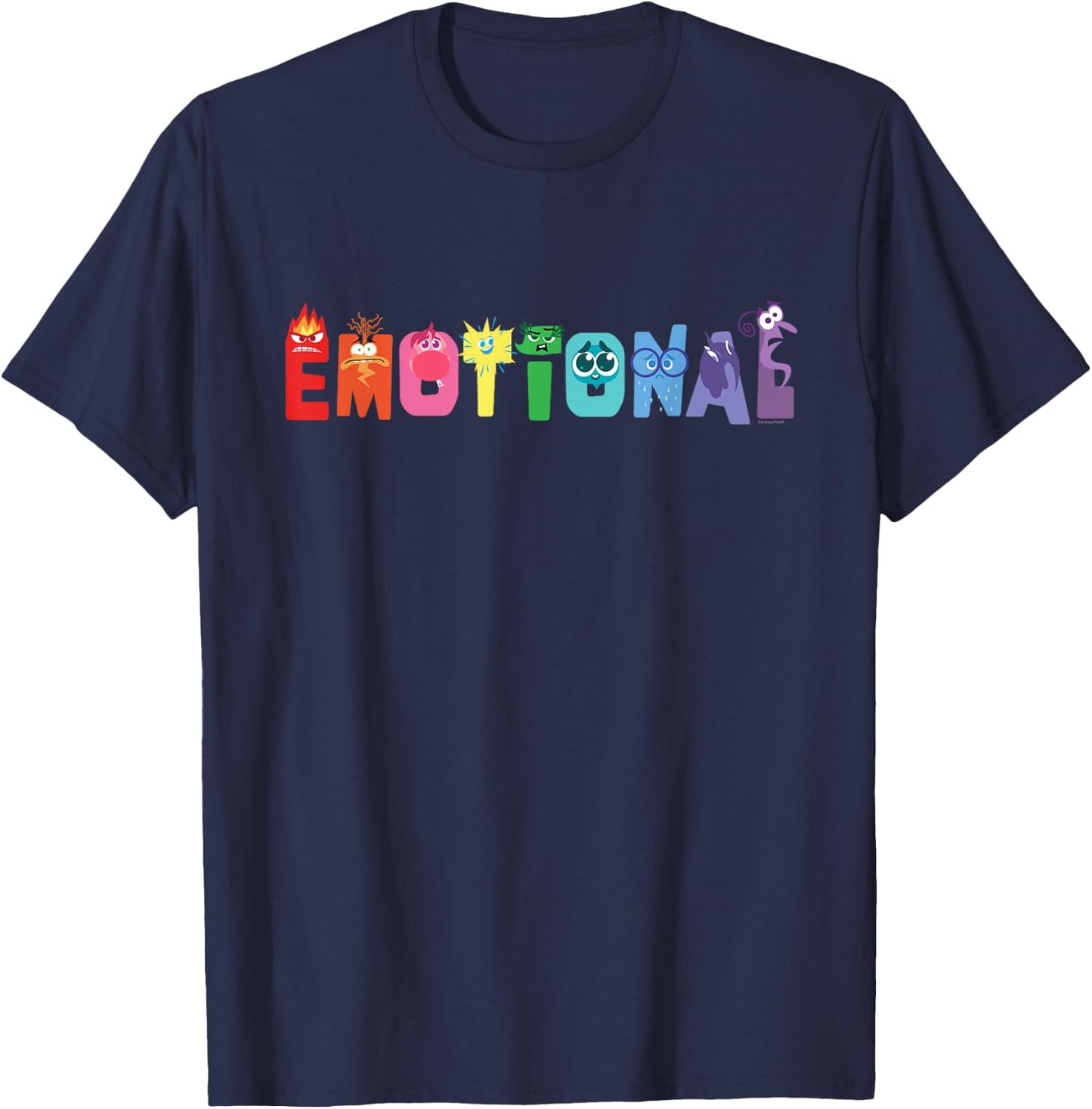Disney and Pixar’s Inside Out 2 Emotions Feeling Emotional T-Shirt - T-Shirt | Navy