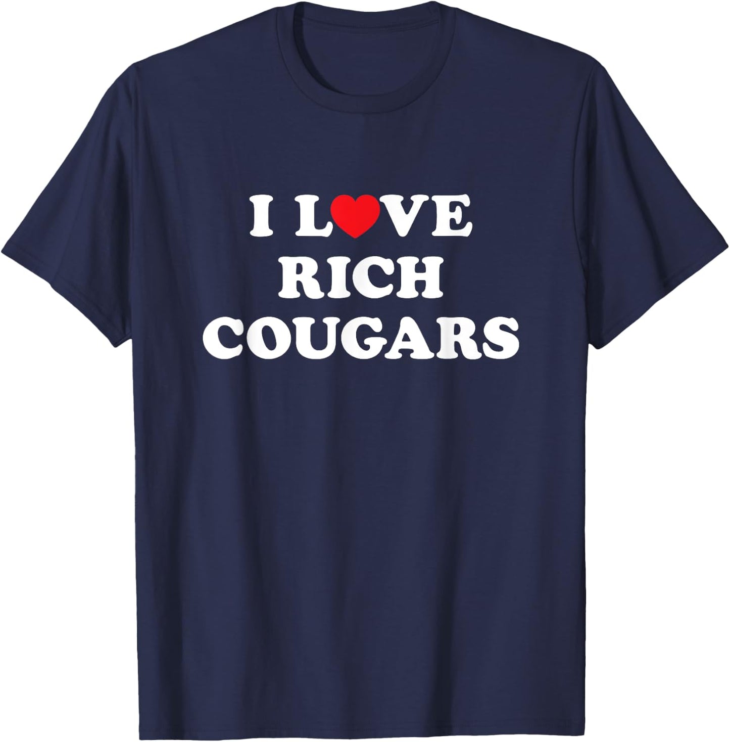 I Love Heart Rich Cougars T-Shirt - T-Shirt | Navy