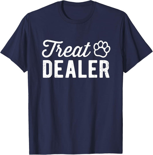 Cat Treat Dealer Funny Humor Cat Owner Cat Treats Cat Lover T-Shirt - T-Shirt | Navy