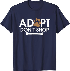 Adopt Don't Shop | Rescue Animals Shirt Cat and Dog Women Girls Kids T-Shirt - T-Shirt | Navy