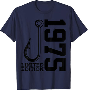 Angler 50th Birthday Fishing Limited Edition 1975 T-Shirt - T-Shirt | Navy