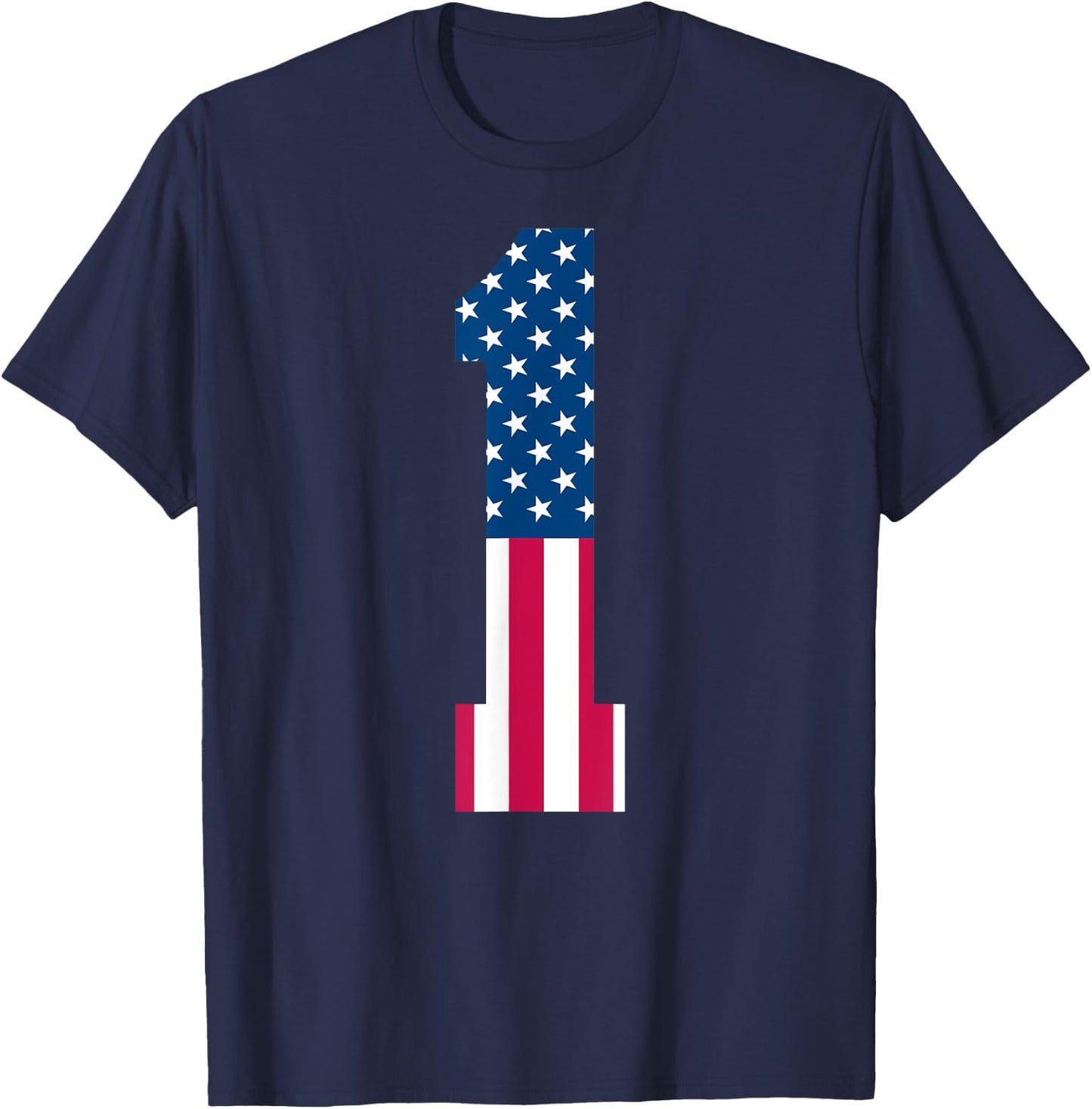 Fun 1st Birthday US American Flag 1st Of July Boy 1-Year-Old T-Shirt - T-Shirt | Navy