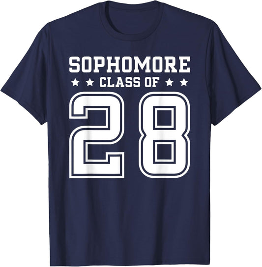 Sophomore Class Of 2028 Back to School Sophomore 2028 T-Shirt - T-Shirt | Navy