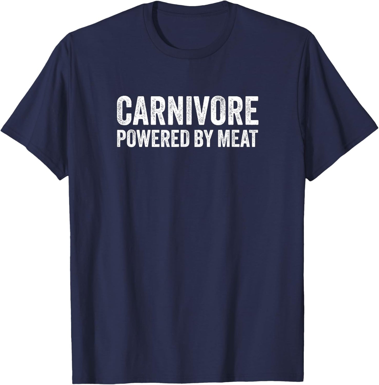 Carnivore Diet Powered by Meat Eater Keto T-Shirt - T-Shirt | Navy