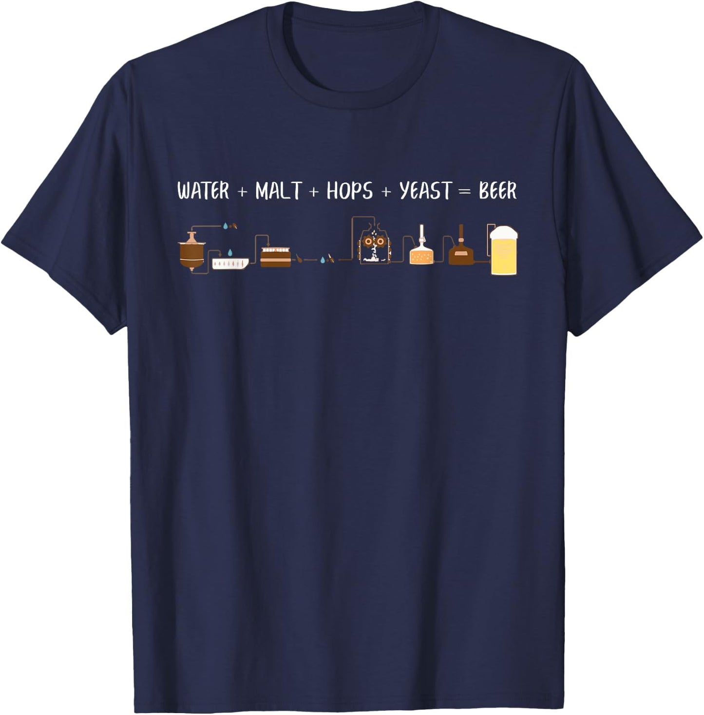 Craft Beer Making Cycle Diagram For Homebrew Funny T-Shirt - T-Shirt | Navy