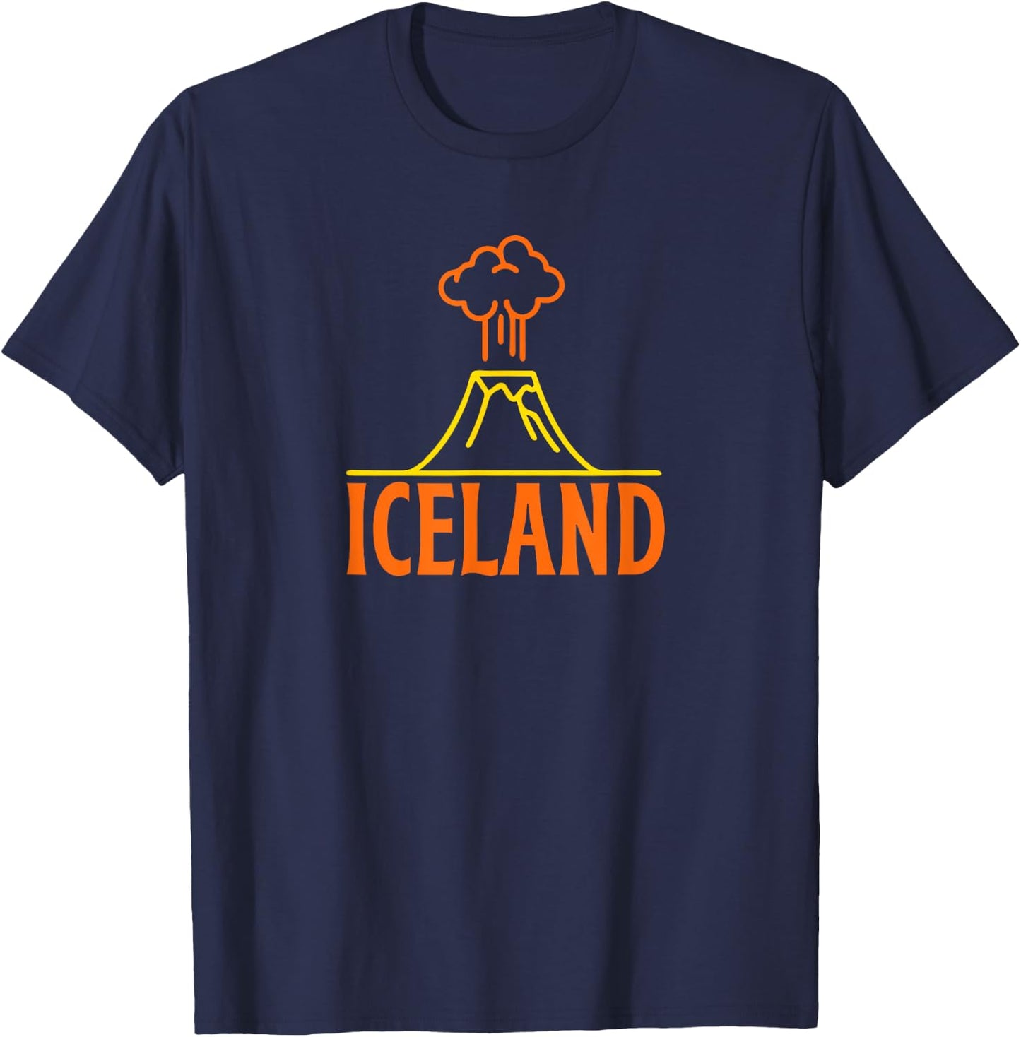 Icelandic Volcano & Iceland Lava , Tops, Gear & Items T-Shirt - T-Shirt | Navy