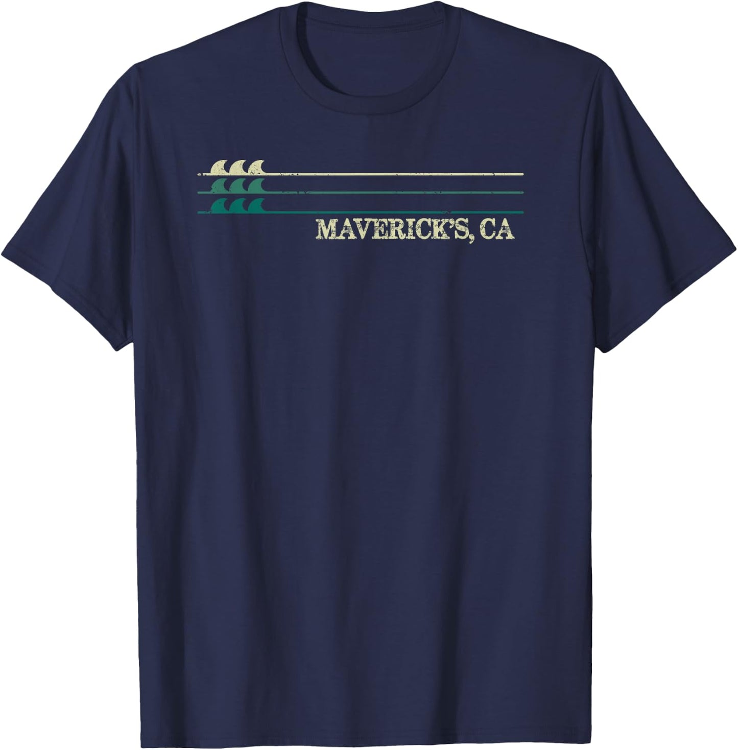 Maverick's California Break Surfing Retro Wave T-Shirt - T-Shirt | Navy